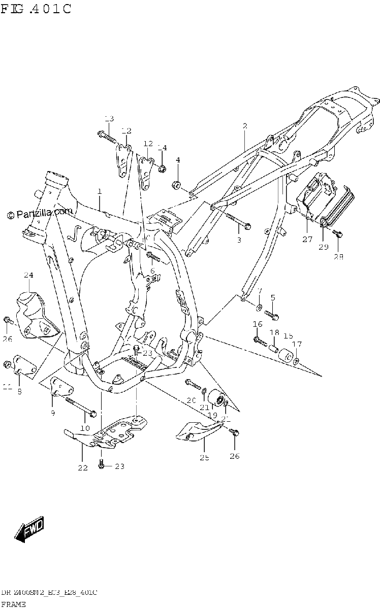 Diagrama de FRAME DR Z400SM