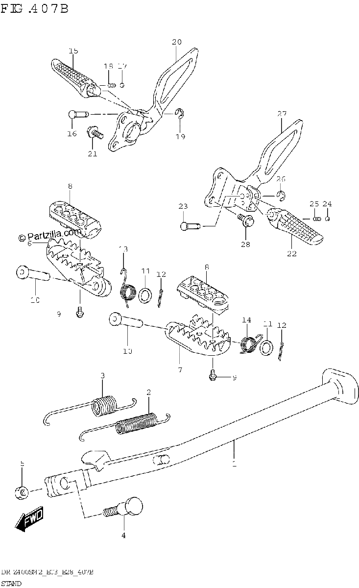 Diagrama de STAND DR Z400SM