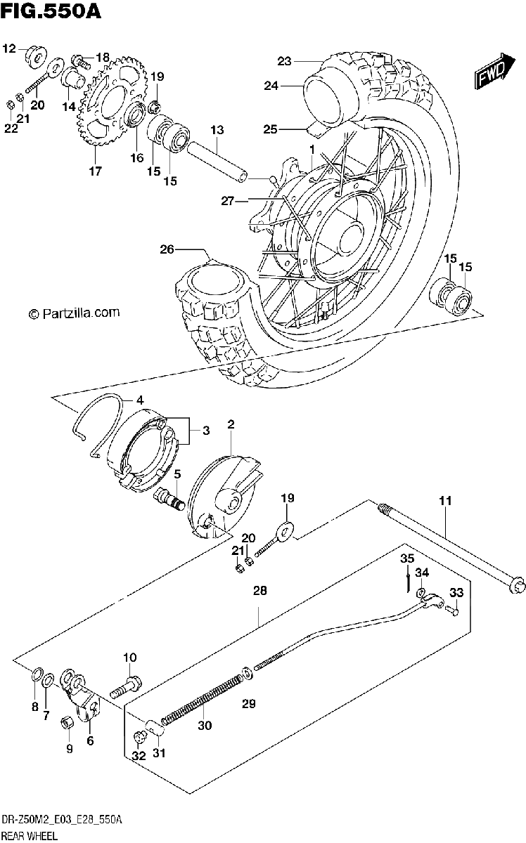 Diagrama de REAR WHEEL