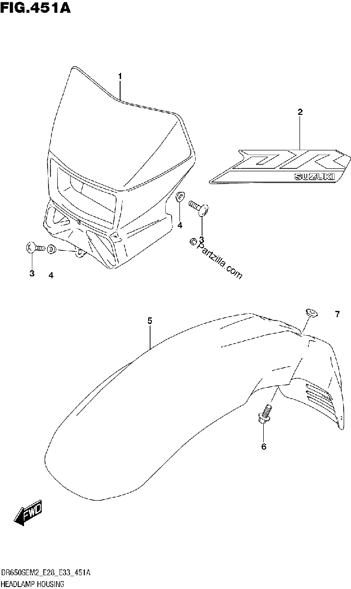 Diagrama de HEADLAMP HOUSING