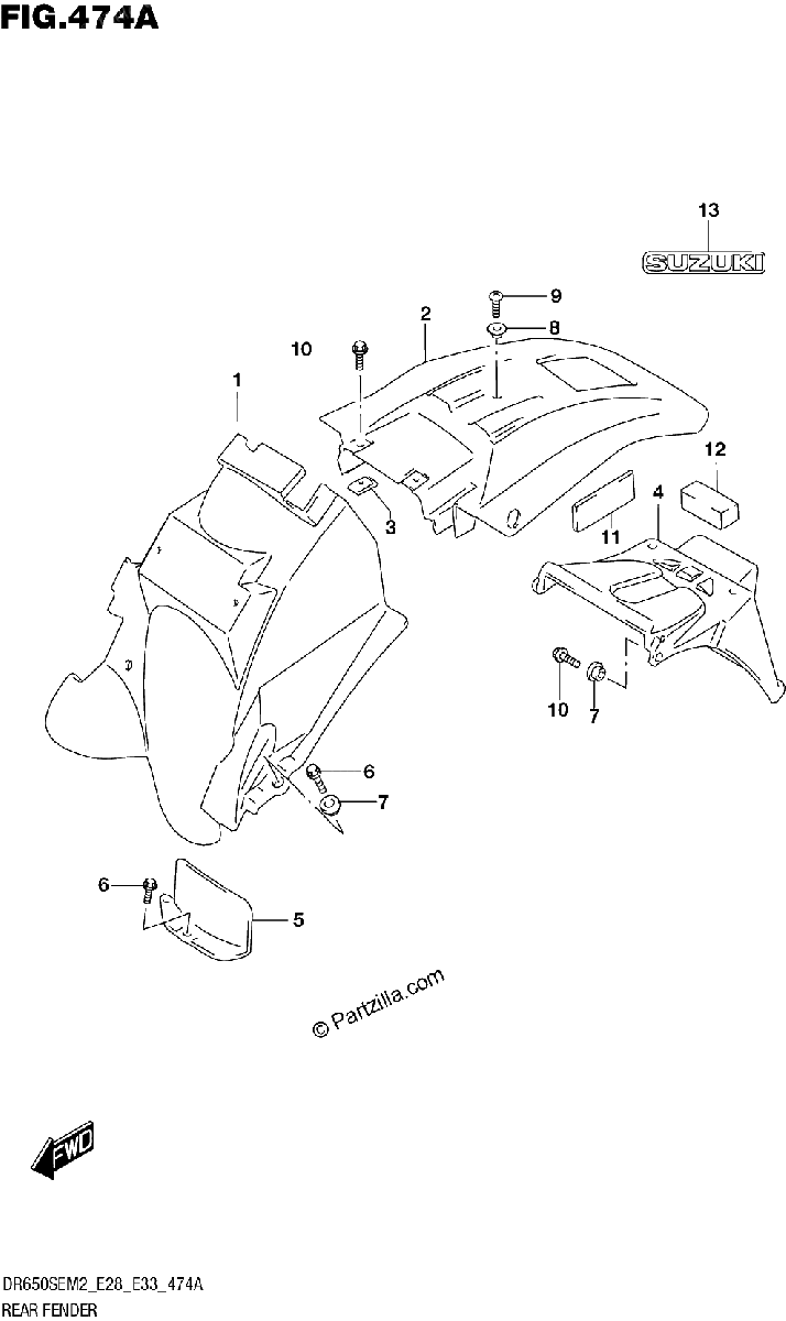 Diagrama de REAR FENDER