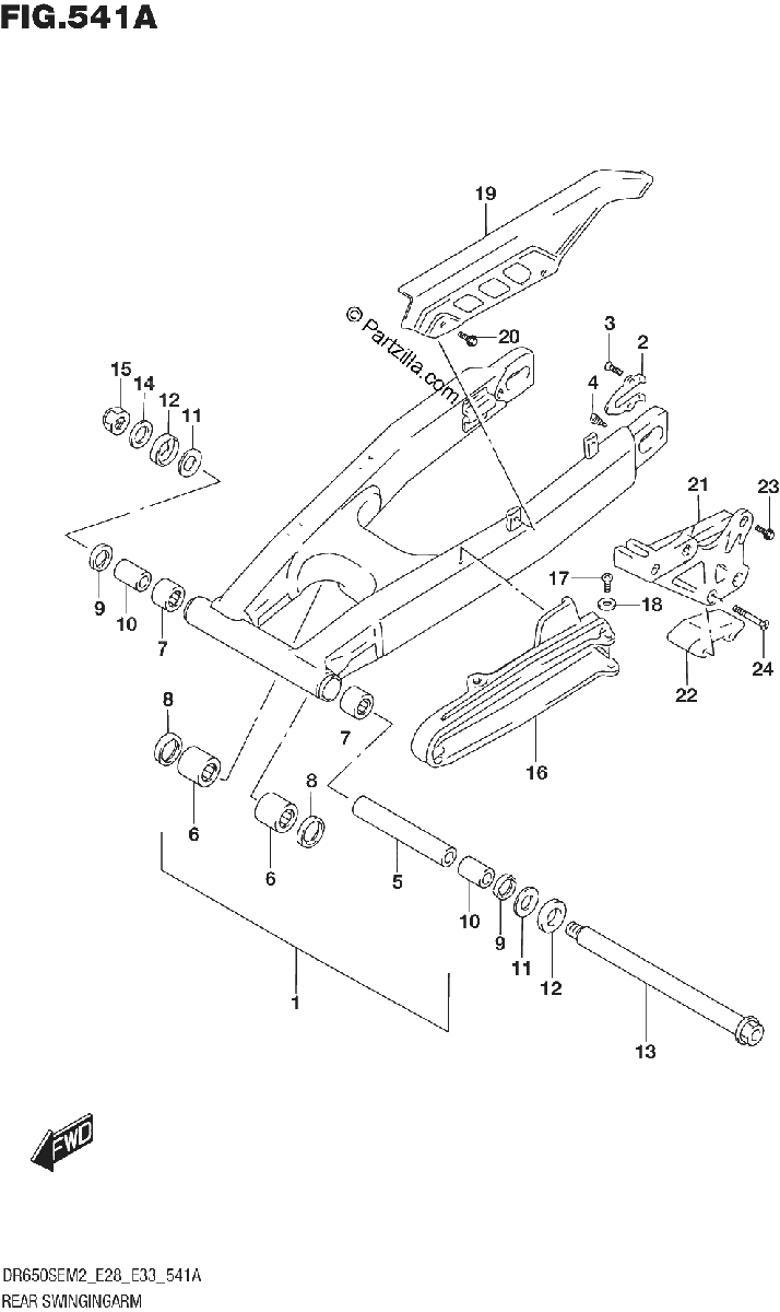 Diagrama de REAR SWINGINGARM
