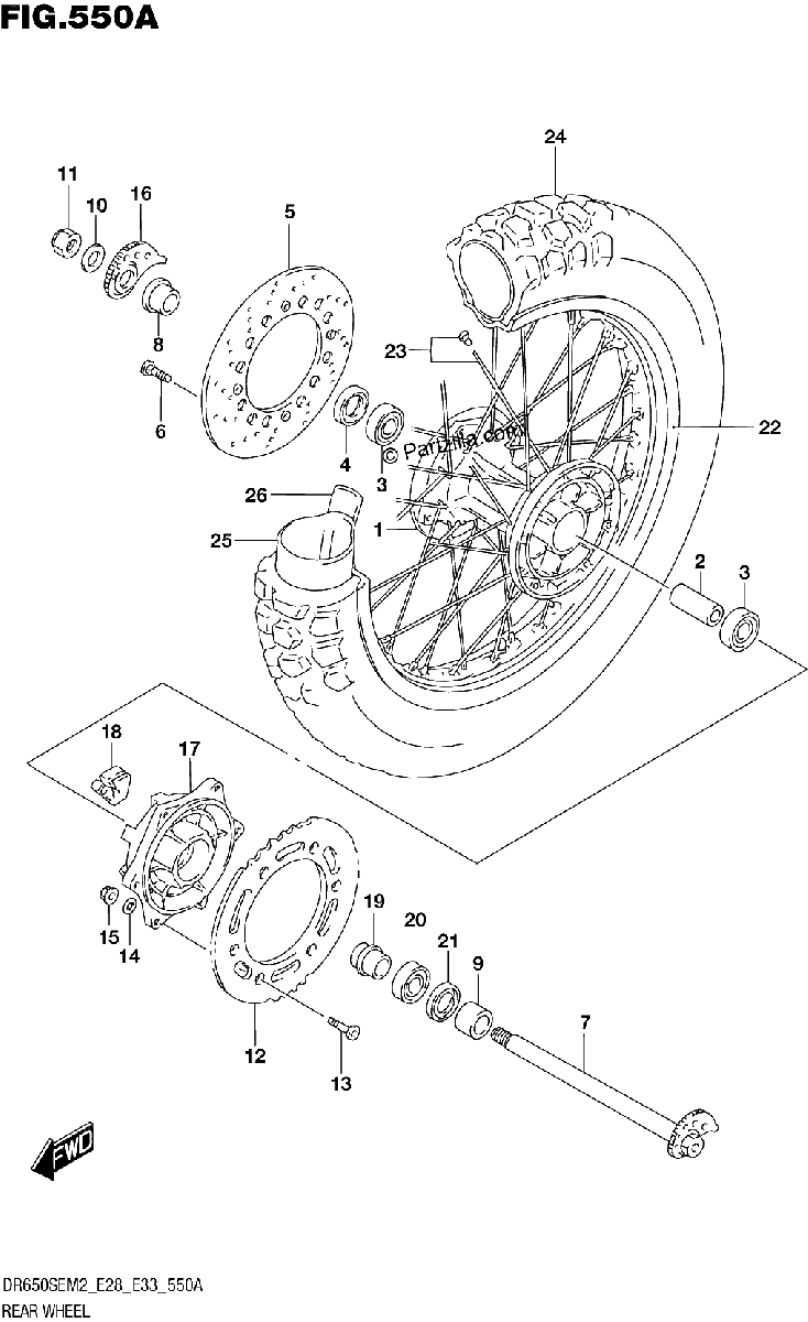 Diagrama de REAR WHEEL