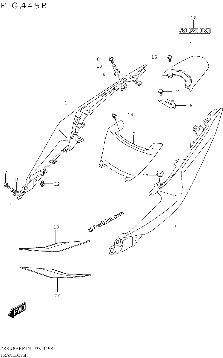 Diagrama de FRAME COVER GSX250RRLJ M2 P33