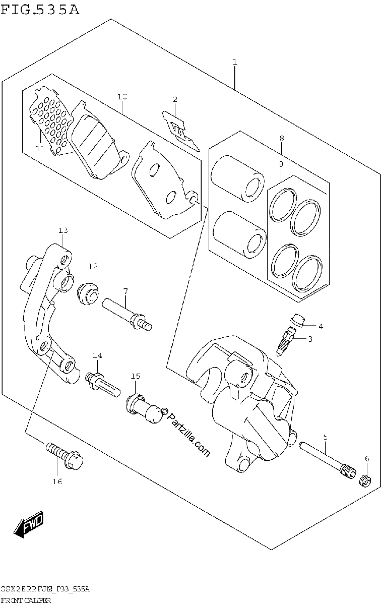 Diagrama de FRONT CALIPER