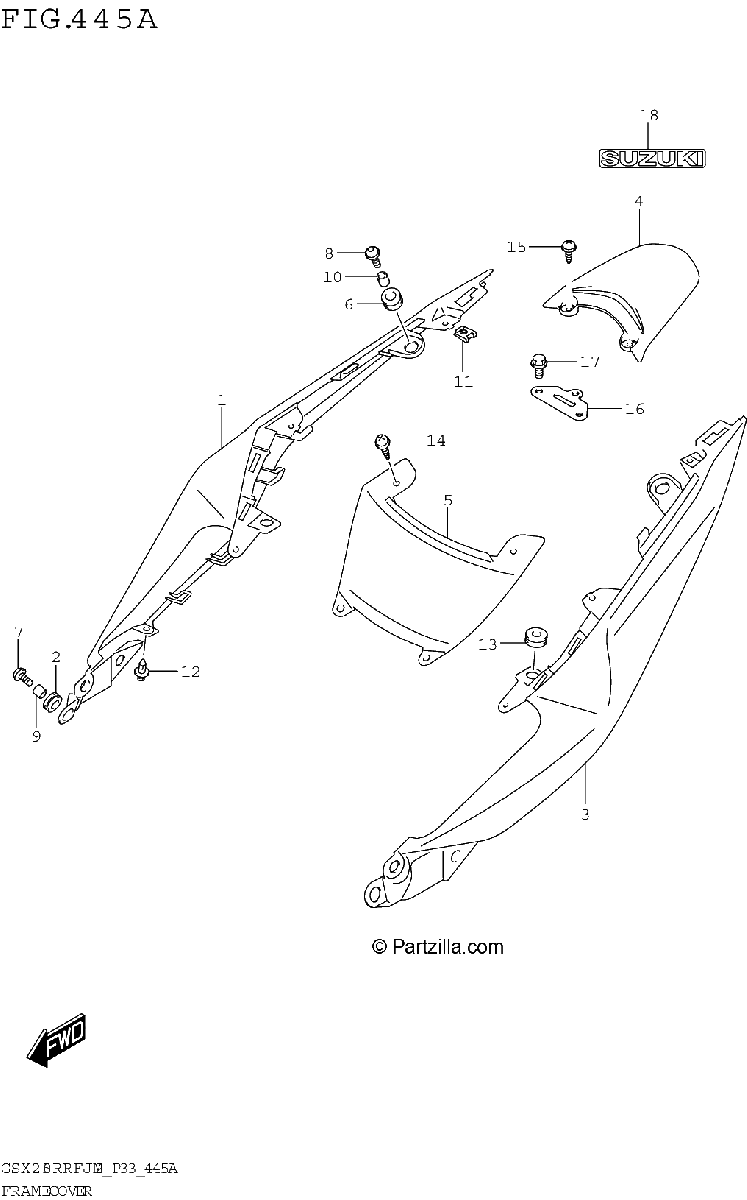 Diagrama de FRAME COVER GSX250RRFJ M2 P33