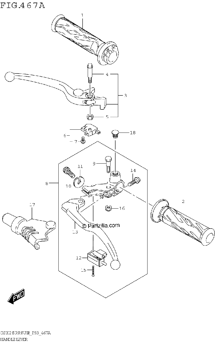 Diagrama de HANDLE LEVER
