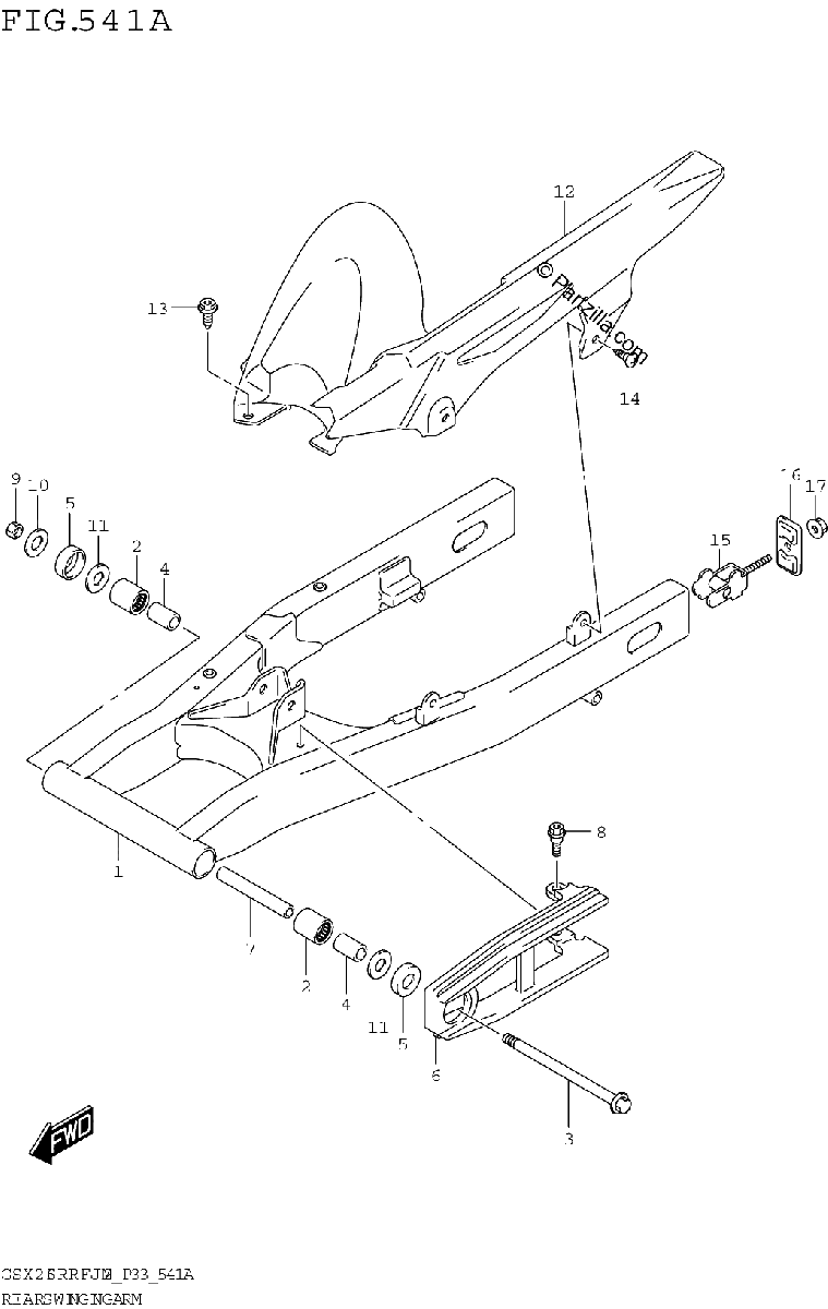 Diagrama de REAR SWINGINGARM