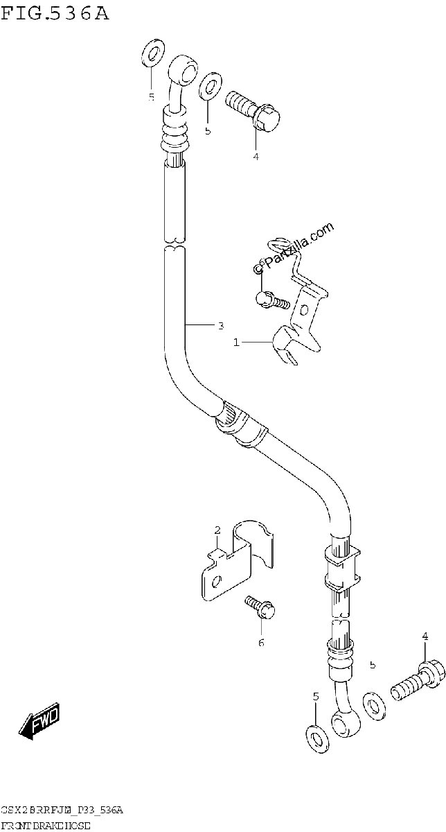 Diagrama de FRONT BRAKE HOSE GSX250RRFJ M2 P33