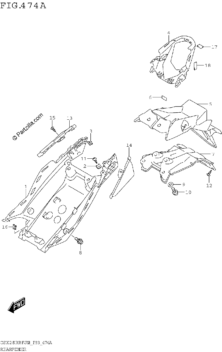 Diagrama de REAR FENDER