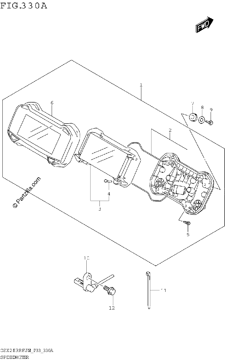 Diagrama de SPEEDOMETER GSX250RRFJ M2 P33