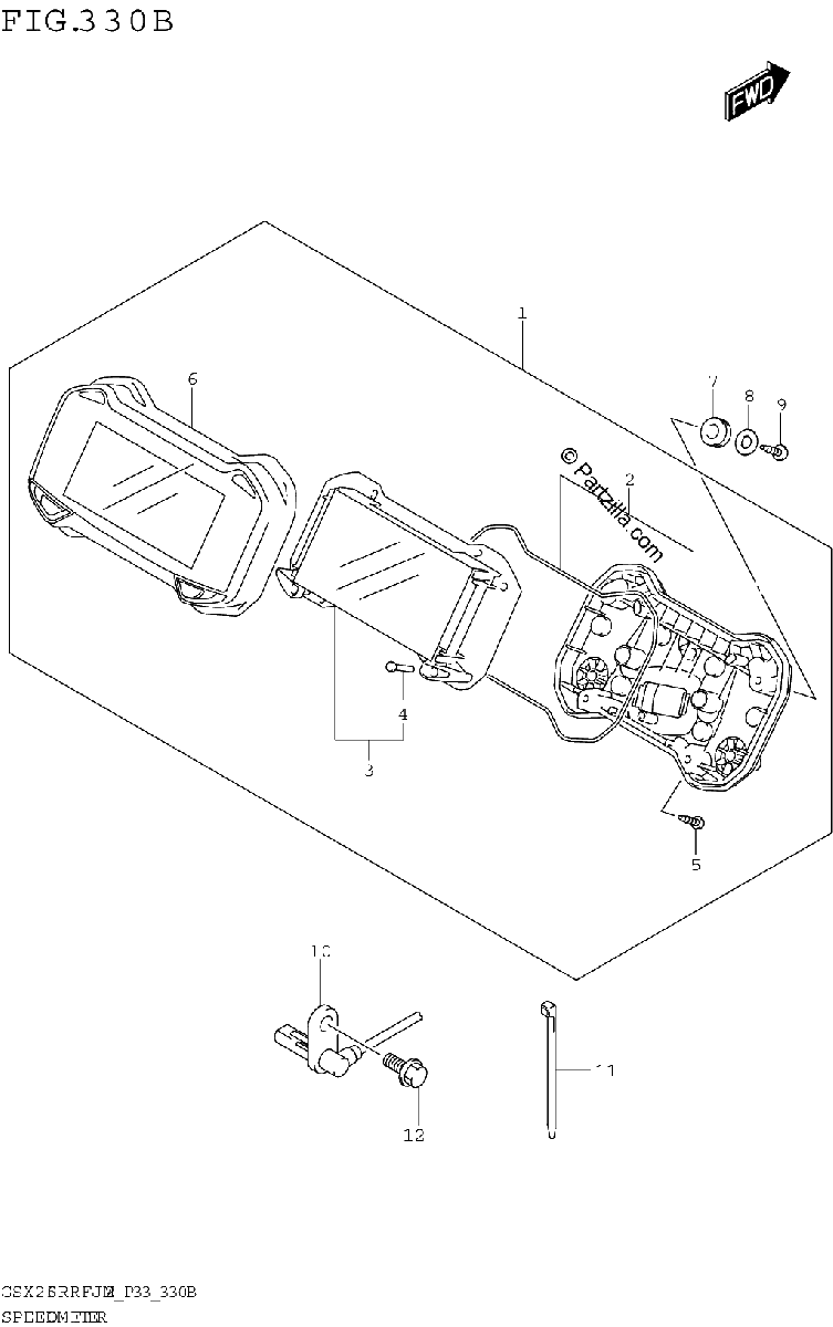 Diagrama de SPEEDOMETER GSX250RRLJ M2 P33