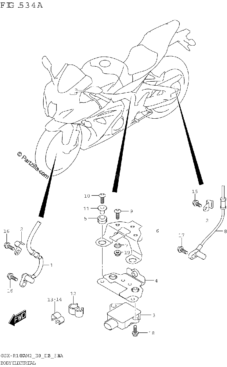 Diagrama de BODY ELECTRICAL GSX R1000A