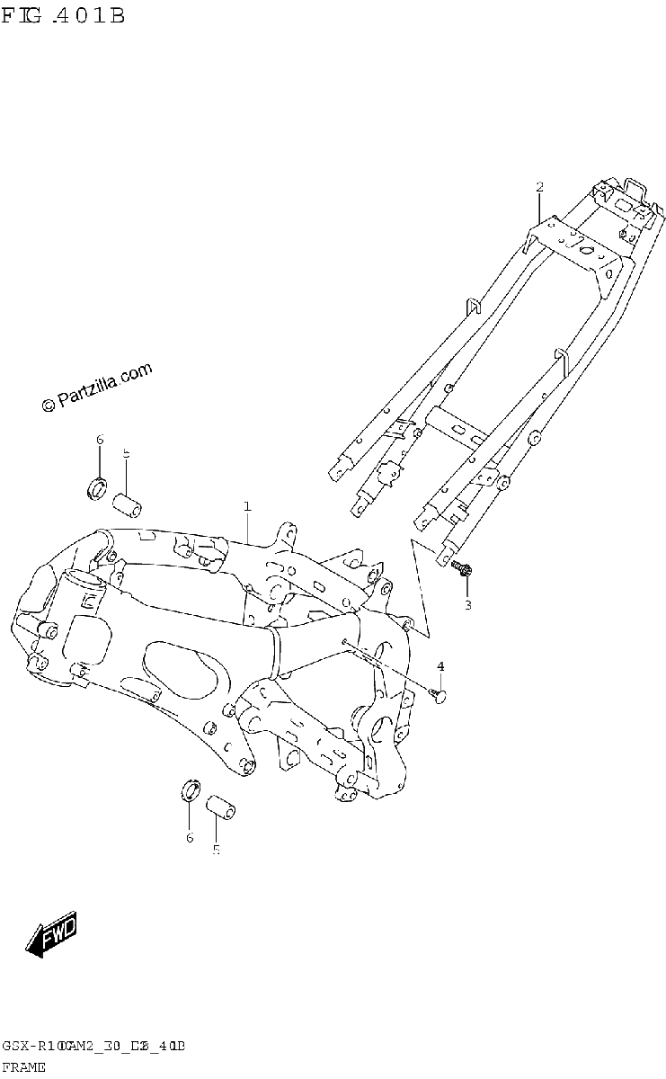 Diagrama de FRAME GSX R1000RA GSX R1000RZA