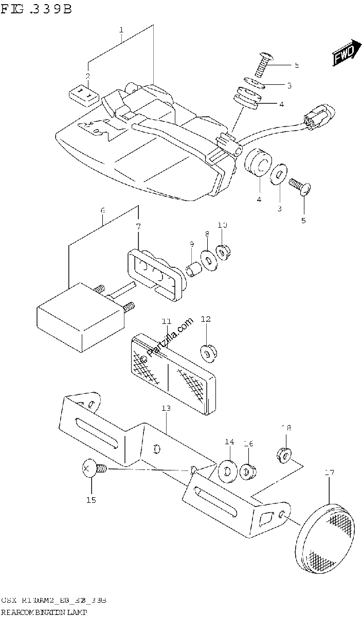 Diagrama de REAR COMBINATION LAMP