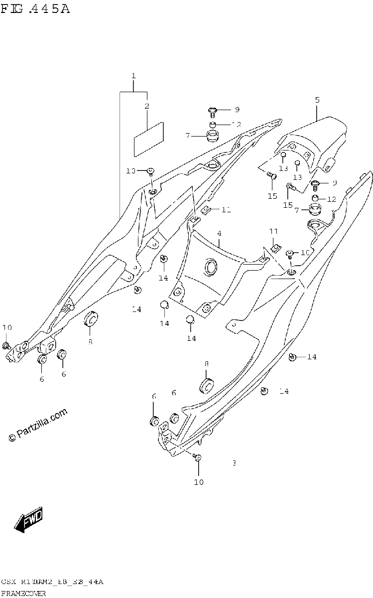 Diagrama de FRAME COVER GSX R1000A