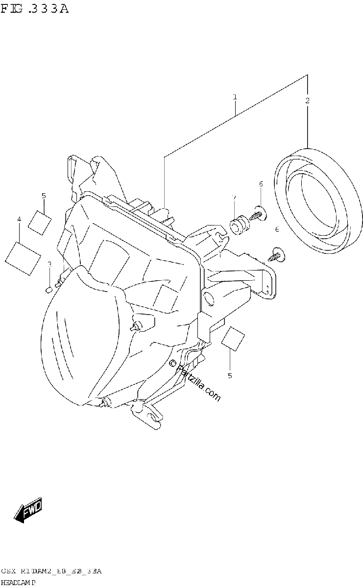 Diagrama de HEADLAMP GSX R1000A