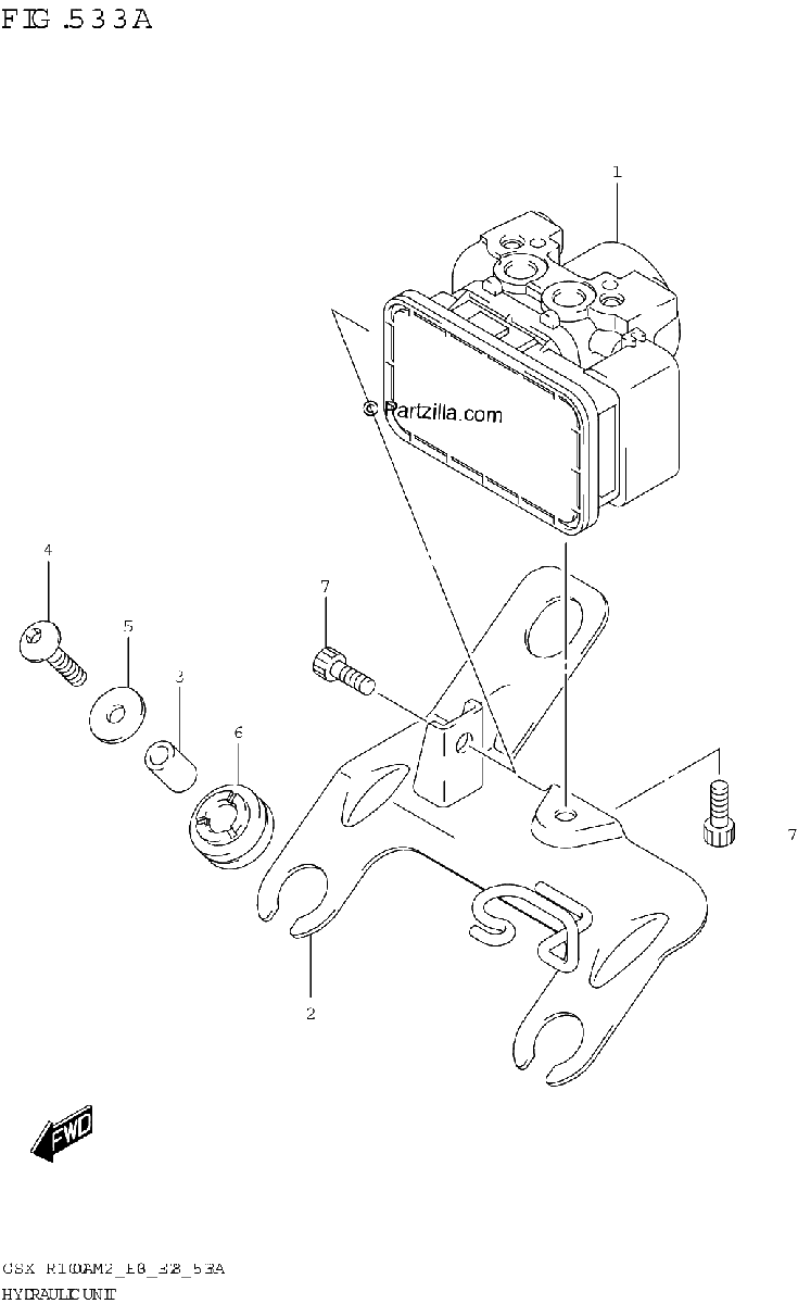 Diagrama de HYDRAULIC UNIT GSX R1000A