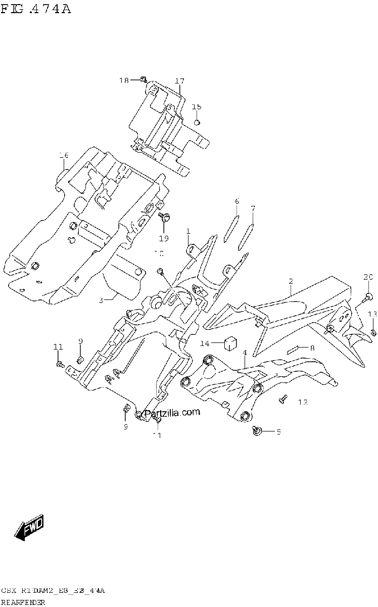 Diagrama de REAR FENDER