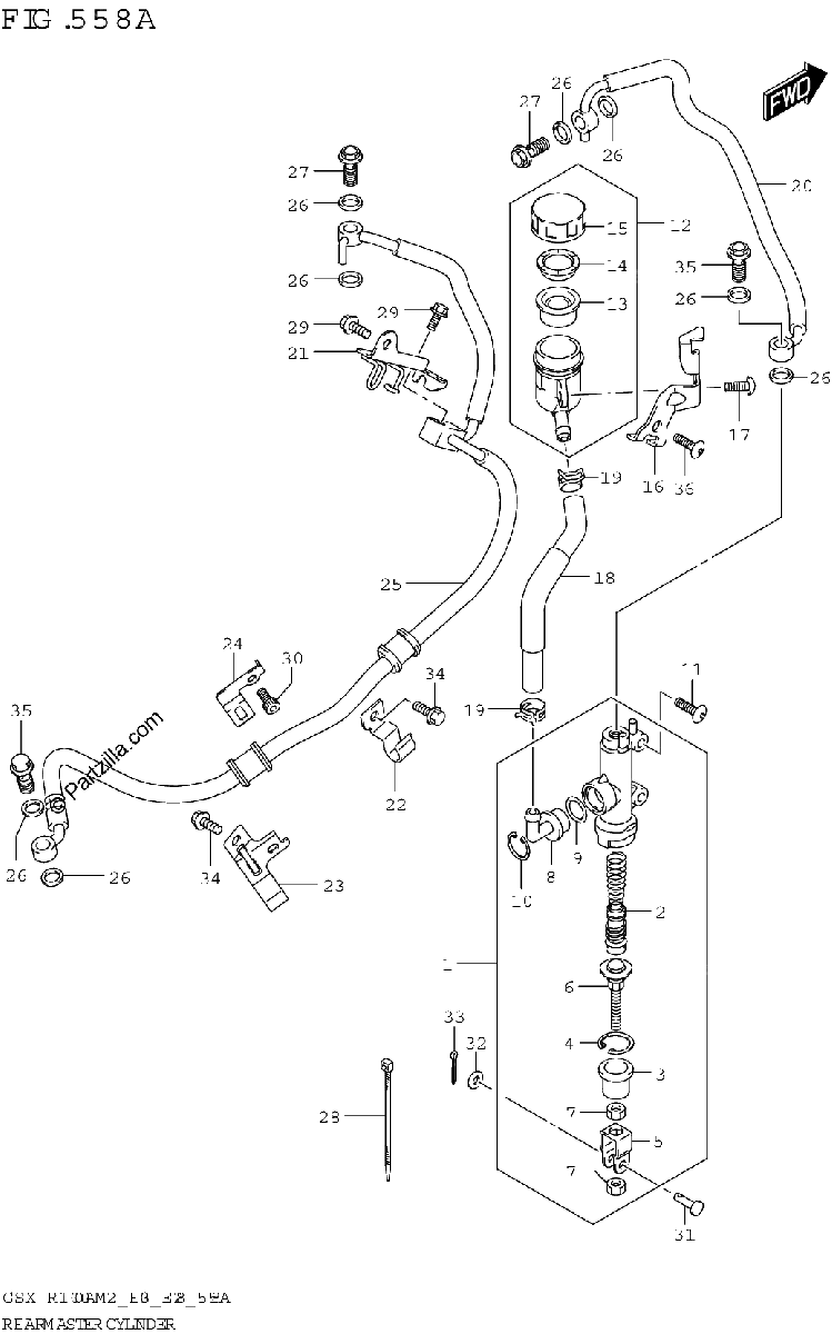 Diagrama de REAR MASTER CYLINDER
