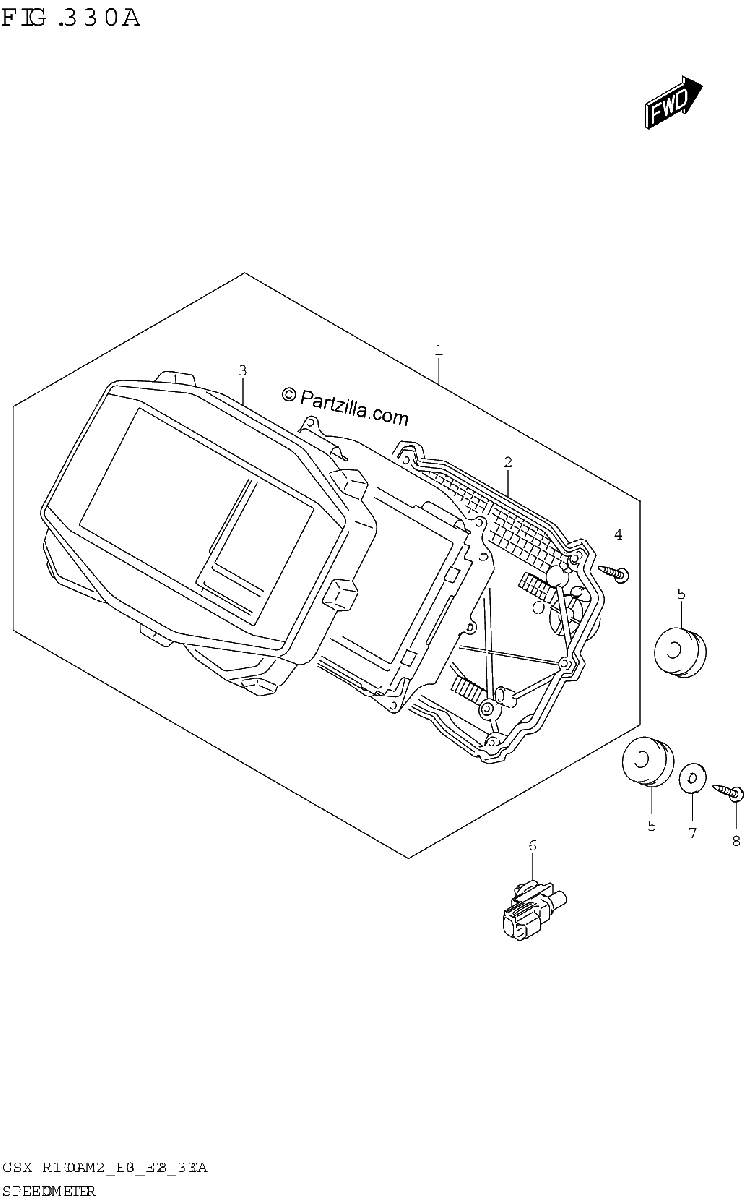 Diagrama de SPEEDOMETER GSX R1000A E28
