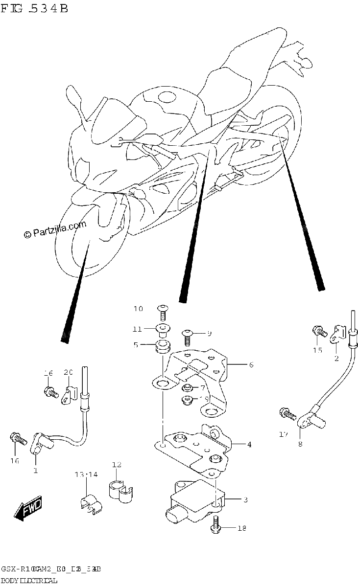Diagrama de BODY ELECTRICAL GSX R1000RA GSX R1000RZA