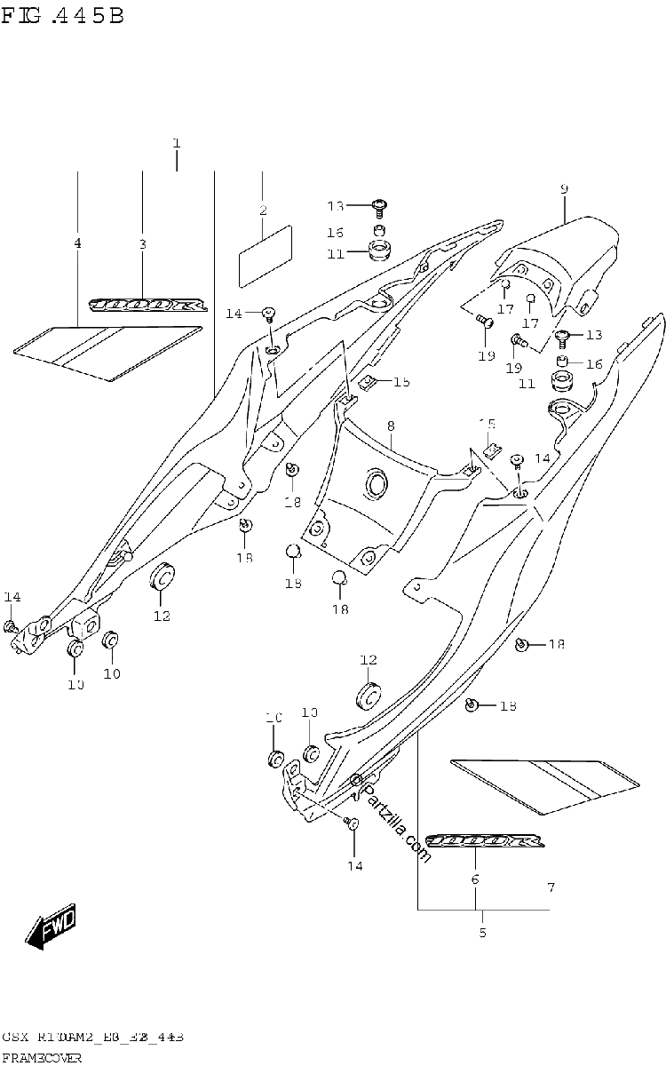 Diagrama de FRAME COVER GSX R1000RA