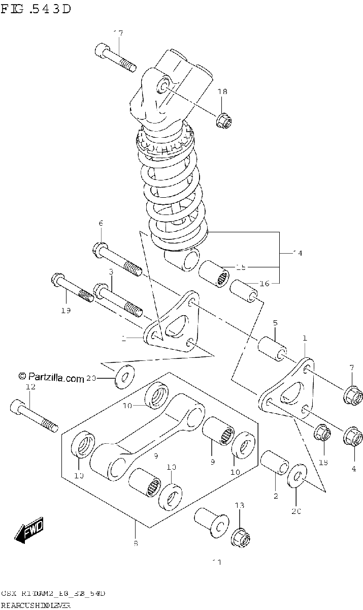 Diagrama de REAR CUSHION LEVER GSX R1000RA GSX R1000RZA