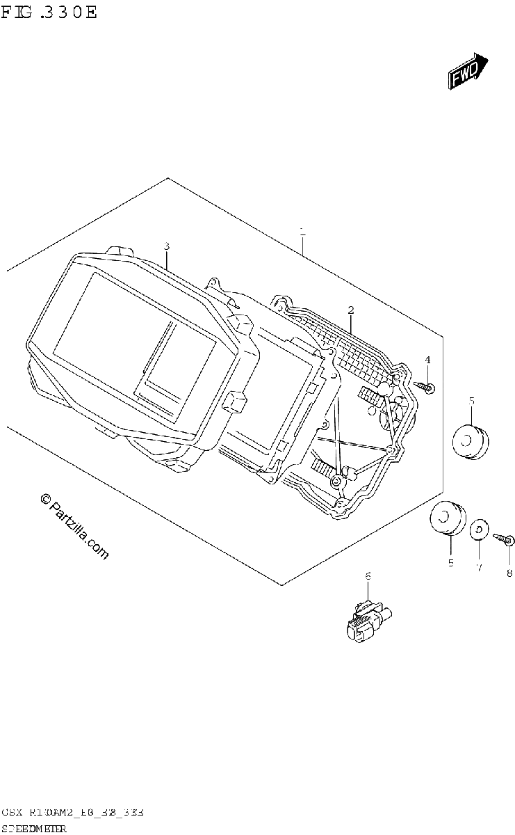Diagrama de SPEEDOMETER GSX R1000RA GSX R1000RZA E03 E33