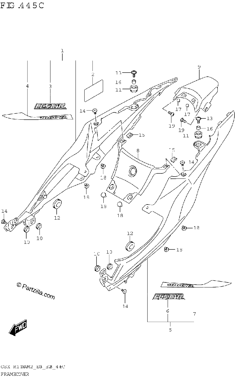 Diagrama de FRAME COVER GSX R1000RZA