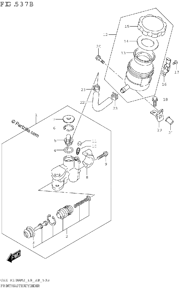 Diagrama de FRONT MASTER CYLINDER