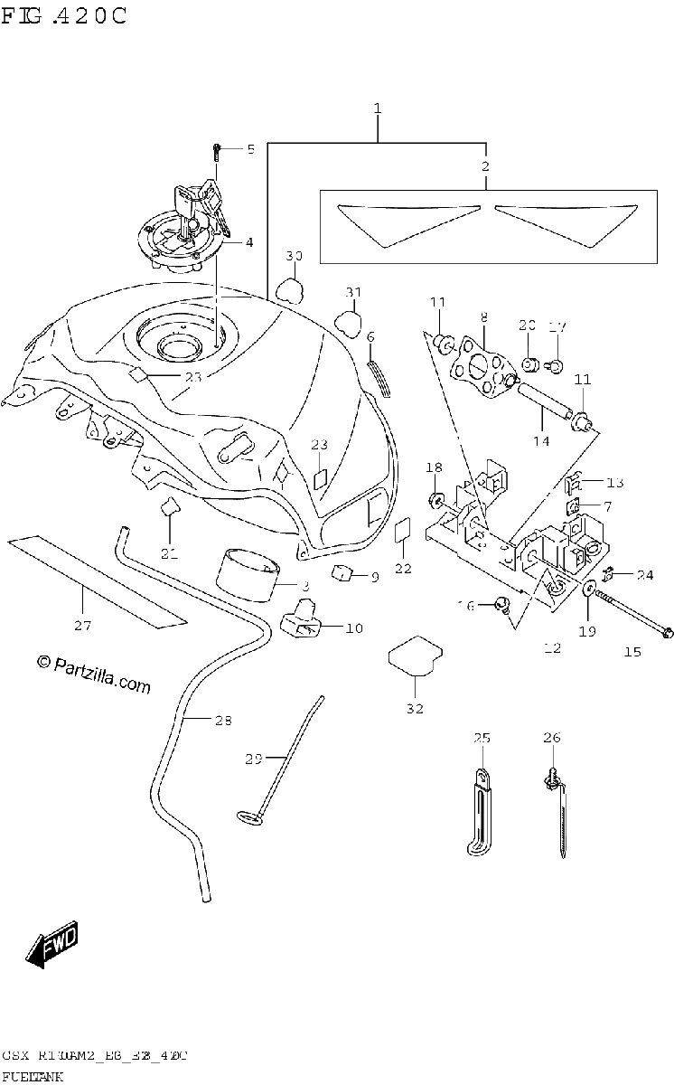 Diagrama de FUEL TANK GSX R1000RZA E33
