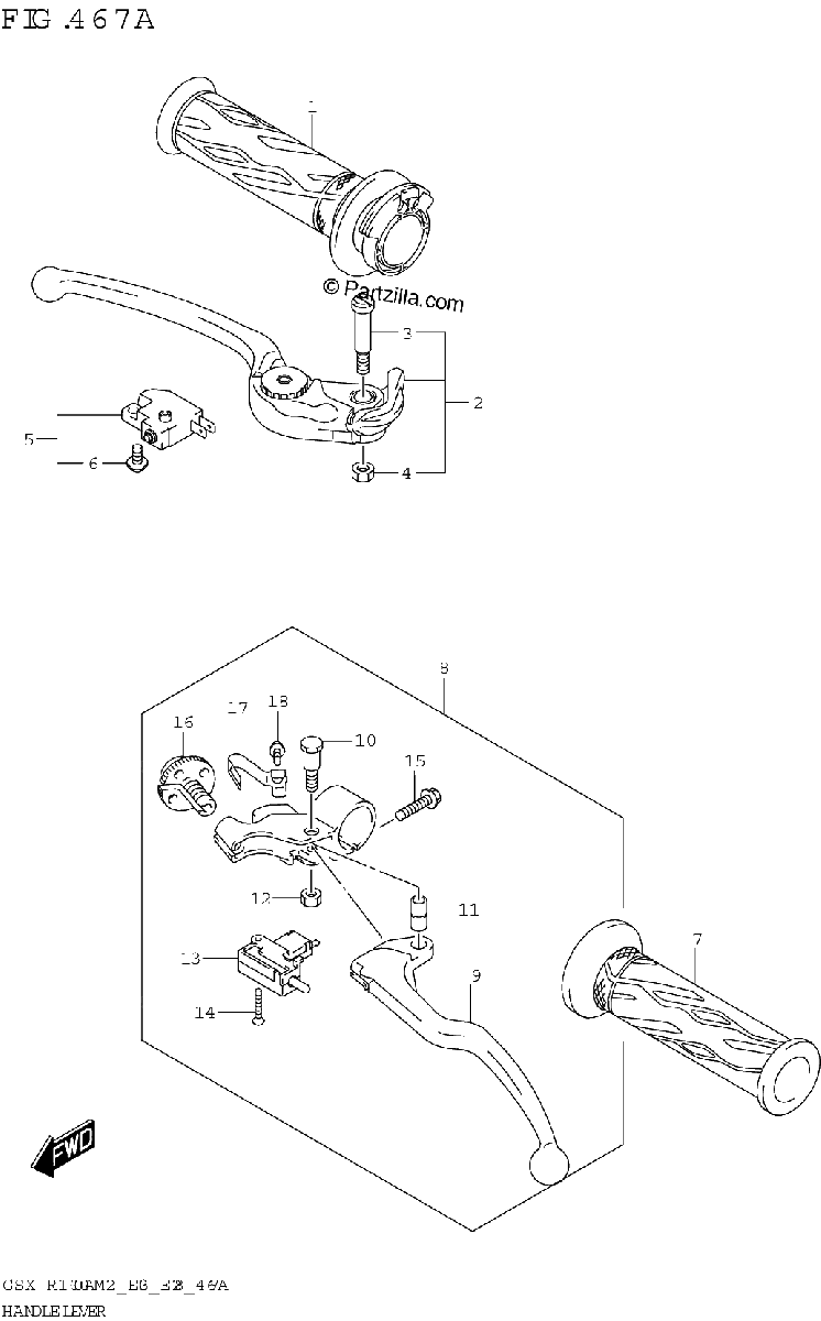 Diagrama de HANDLE LEVER