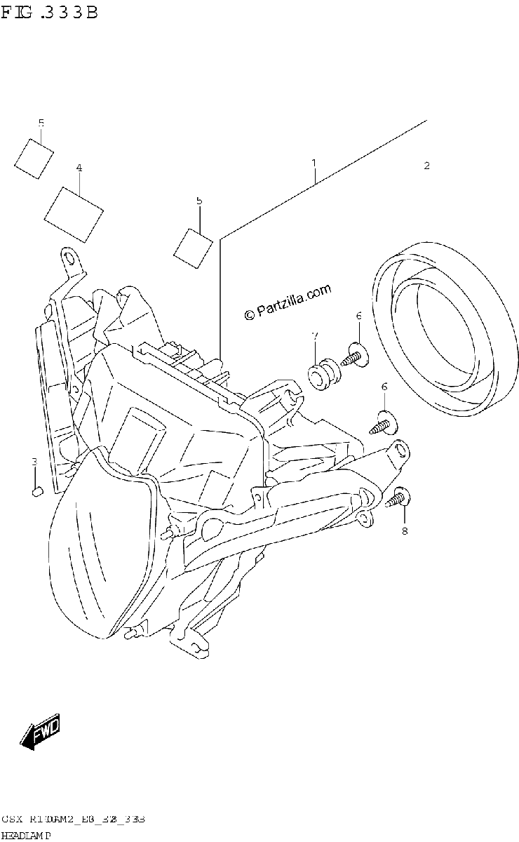 Diagrama de HEADLAMP GSX R1000RA GSX R1000RZA