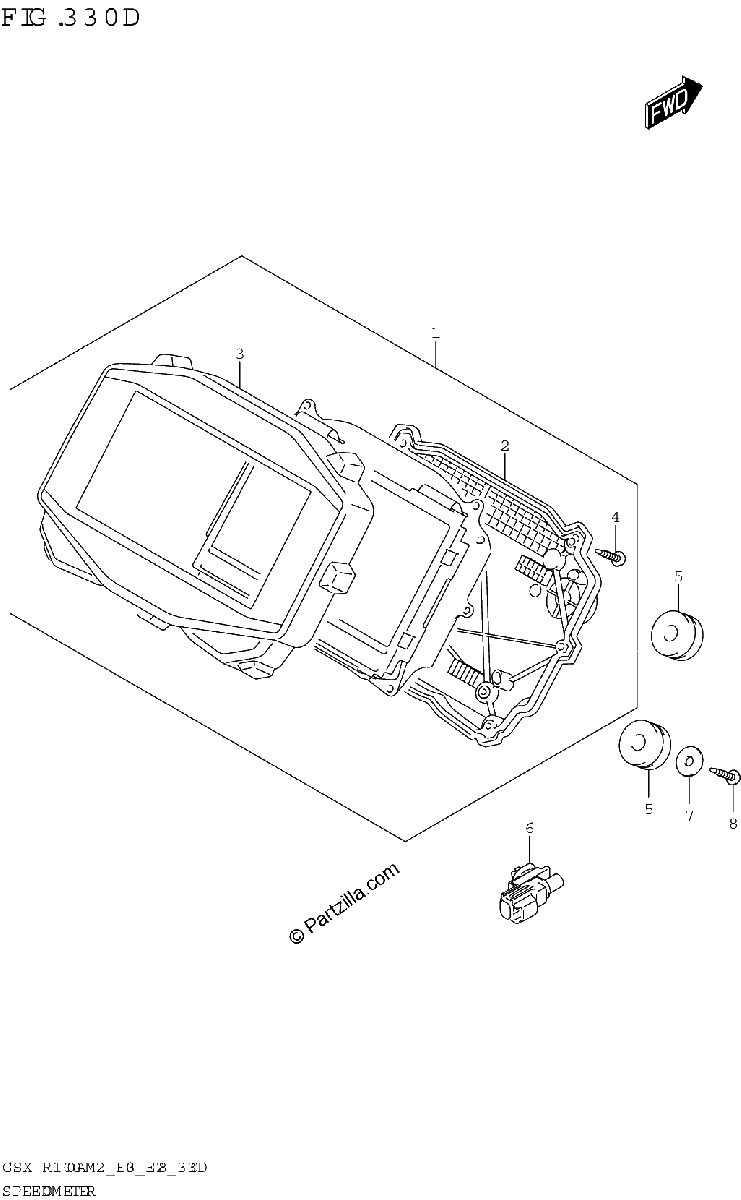 Diagrama de SPEEDOMETER GSX R1000RA GSX R1000RZA E28