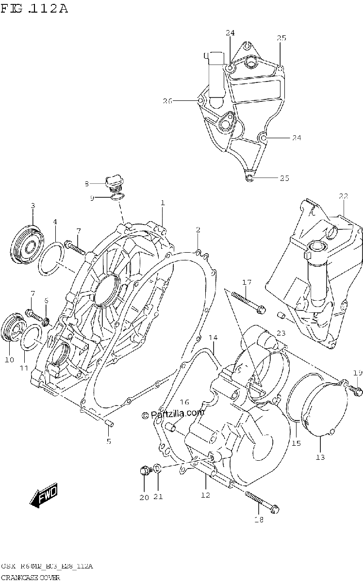 Diagrama de CRANKCASE COVER