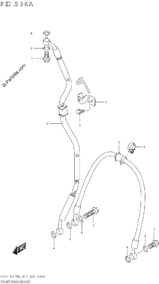 Diagrama de FRONT BRAKE HOSE