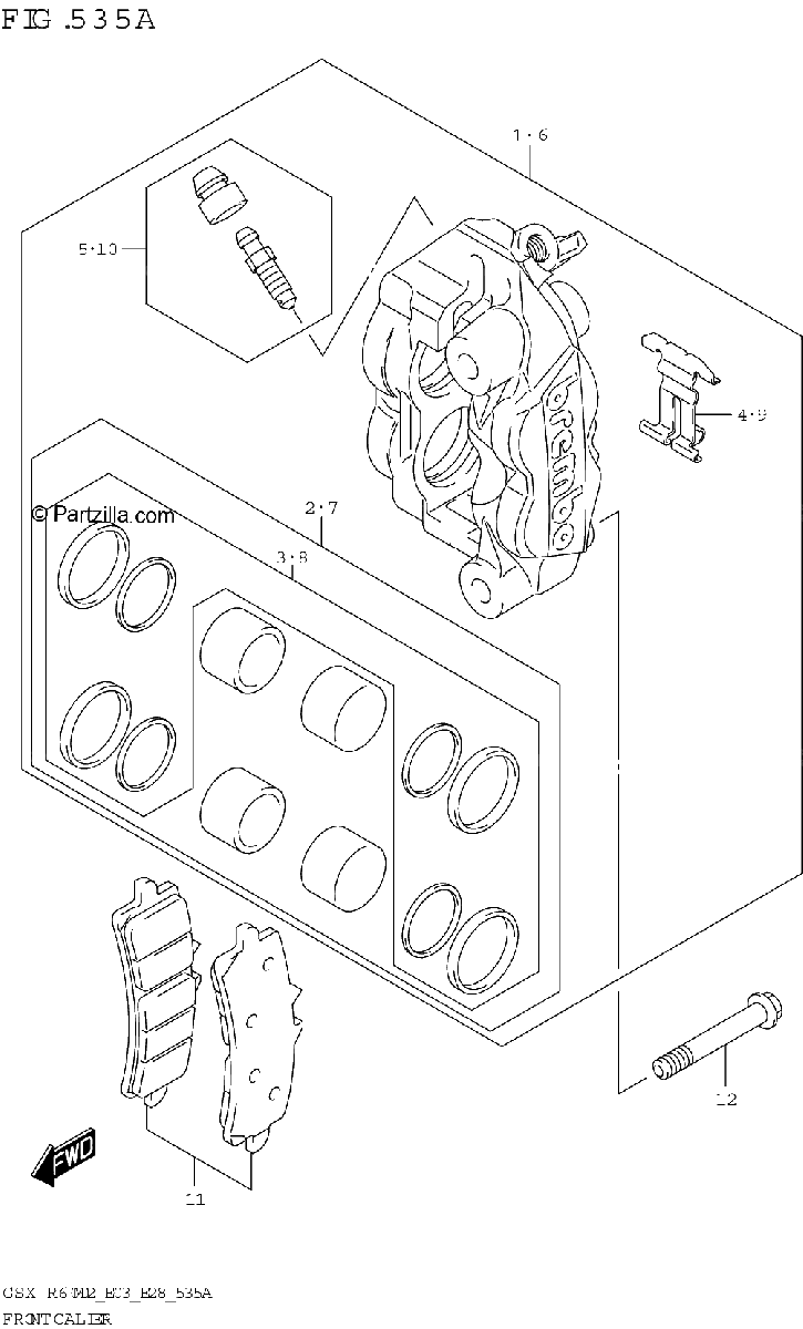 Diagrama de FRONT CALIPER