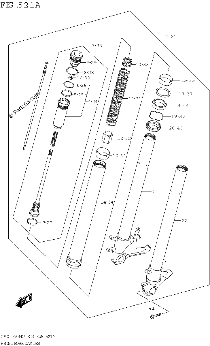 Diagrama de FRONT FORK DAMPER