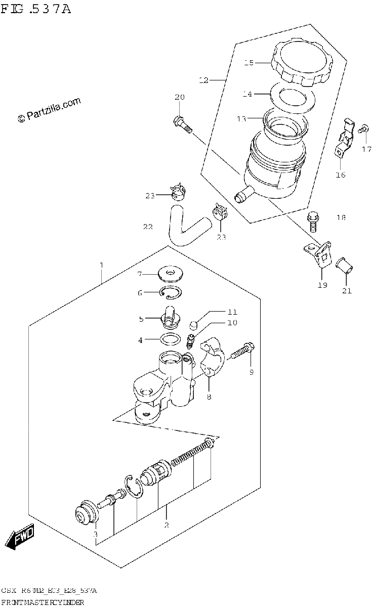 Diagrama de FRONT MASTER CYLINDER