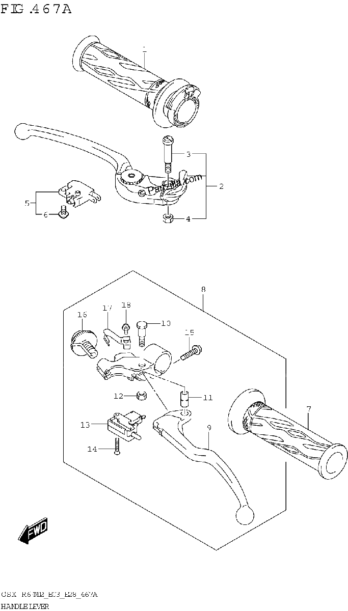 Diagrama de HANDLE LEVER