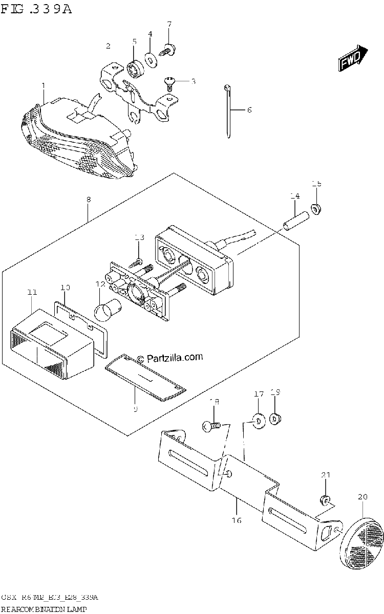 Diagrama de REAR COMBINATION LAMP