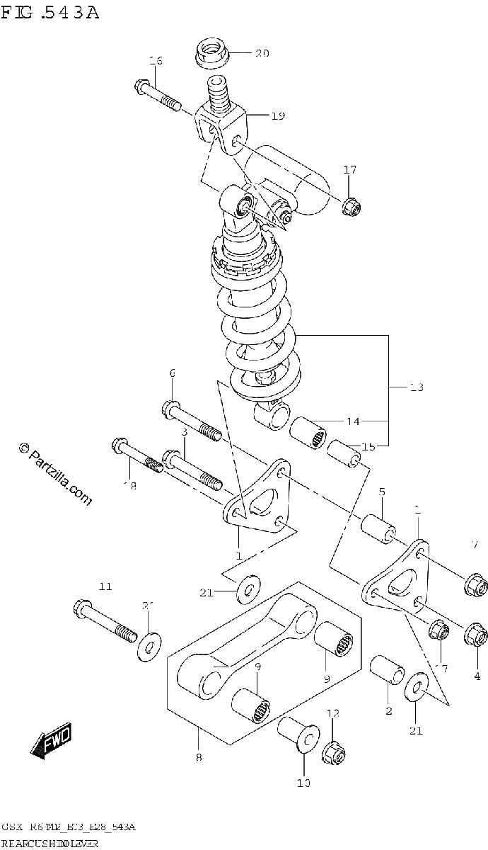 Diagrama de REAR CUSHION LEVER