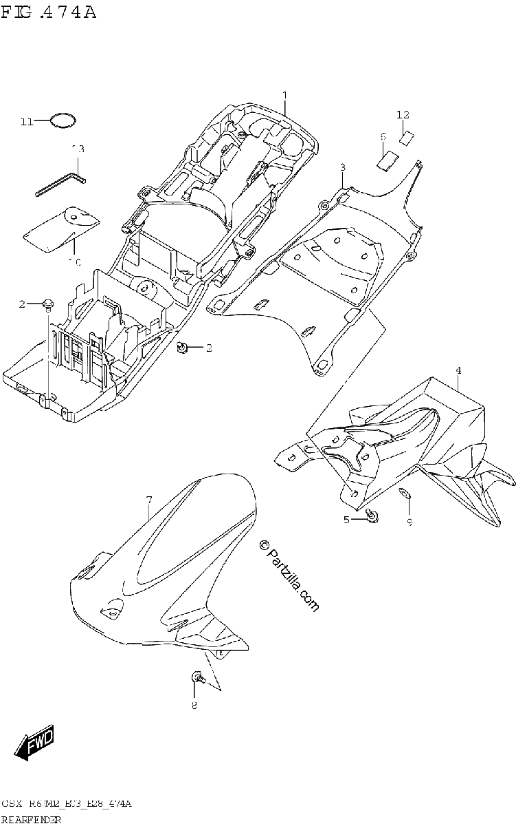 Diagrama de REAR FENDER