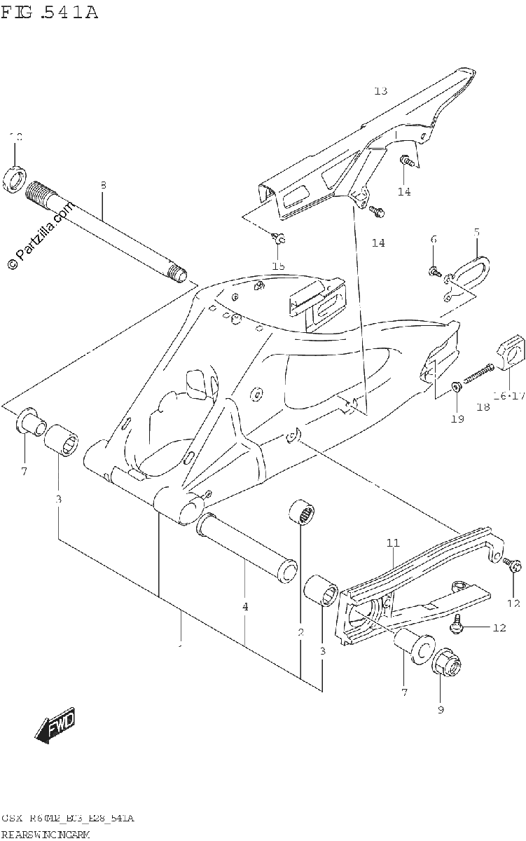 Diagrama de REAR SWINGINGARM