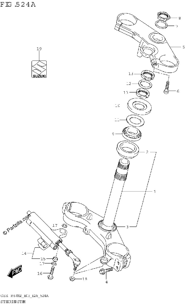 Diagrama de STEERING STEM