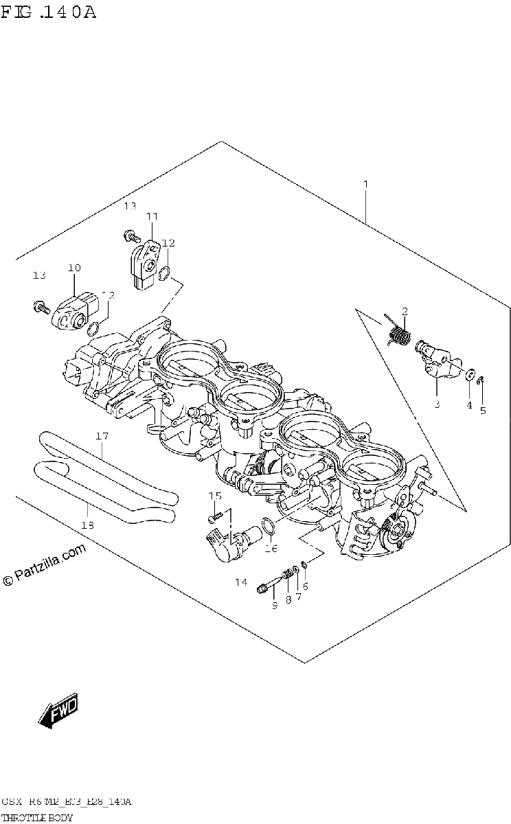 Diagrama de THROTTLE BODY E03 E28