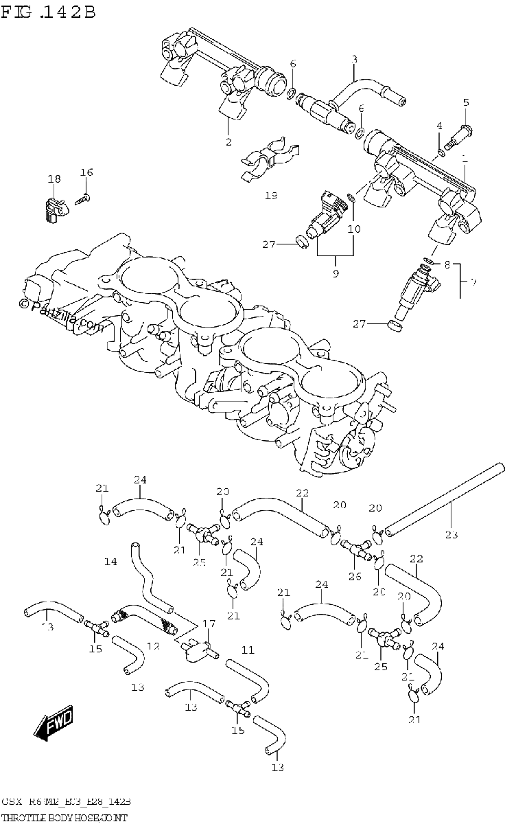 Diagrama de THROTTLE BODY HOSE JOINT E33