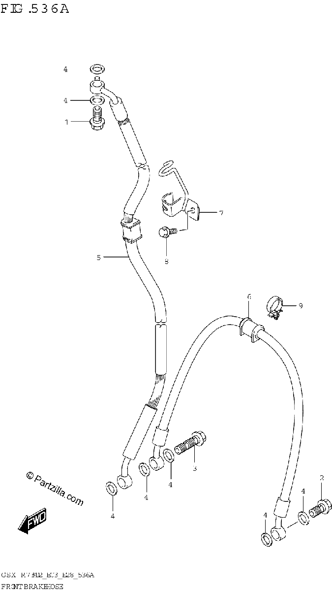 Diagrama de FRONT BRAKE HOSE