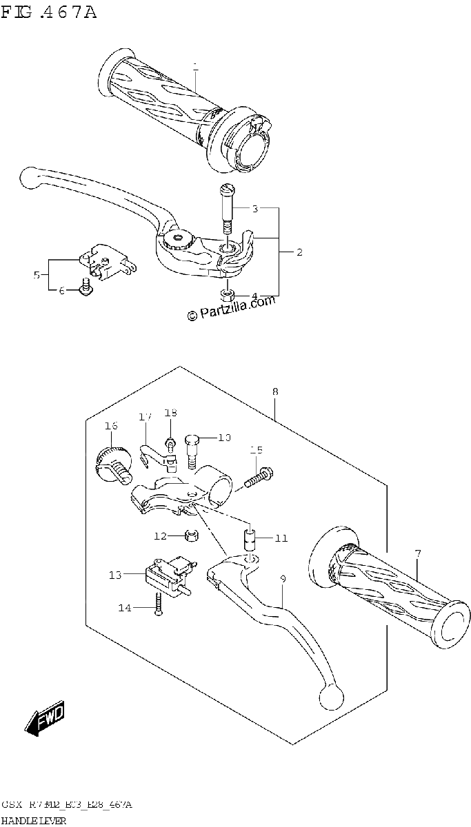 Diagrama de HANDLE LEVER